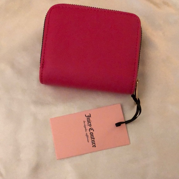 Juicy Couture Pink Flash Faux Leather Love Mode Small Zip Around Wallet NWT - Picture 6 of 16